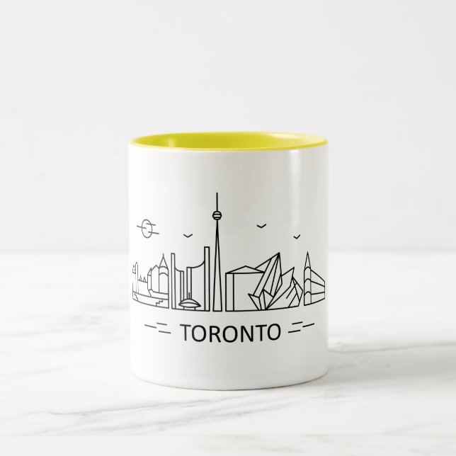 Café Em Dois Tons Caneca de Toronto Canadá Lineart Toronto (Centro)