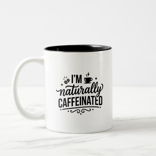 Café Em Dois Tons Caneca de Transferência Caffeine Vibes (Esquerda)