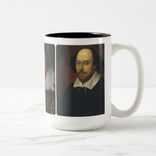 Café Em Dois Tons Caneca de três retratos de Shakespeare