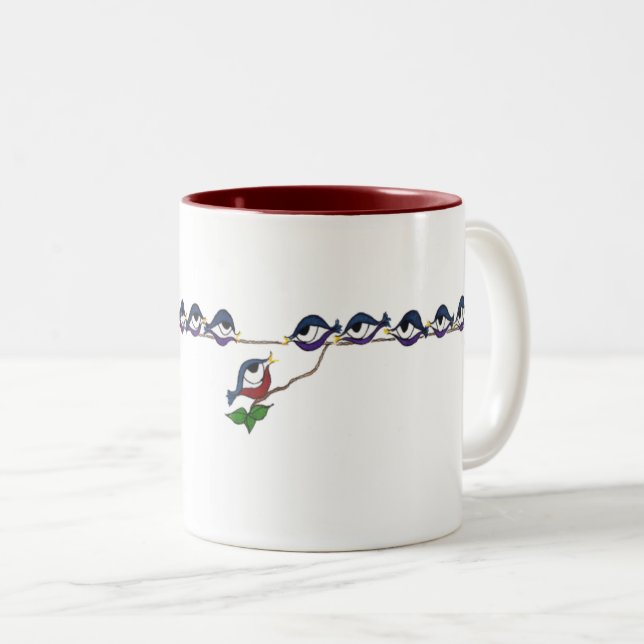 Café Em Dois Tons Caneca de treze melros (Frente Esquerda)