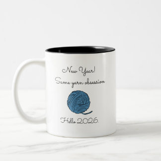 Café Em Dois Tons Caneca de Tricô de Bola de Fio Minimalista e Diver
