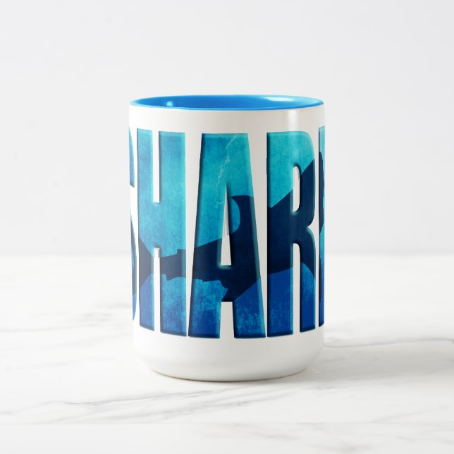 Café Em Dois Tons caneca de tubarão (Centro)