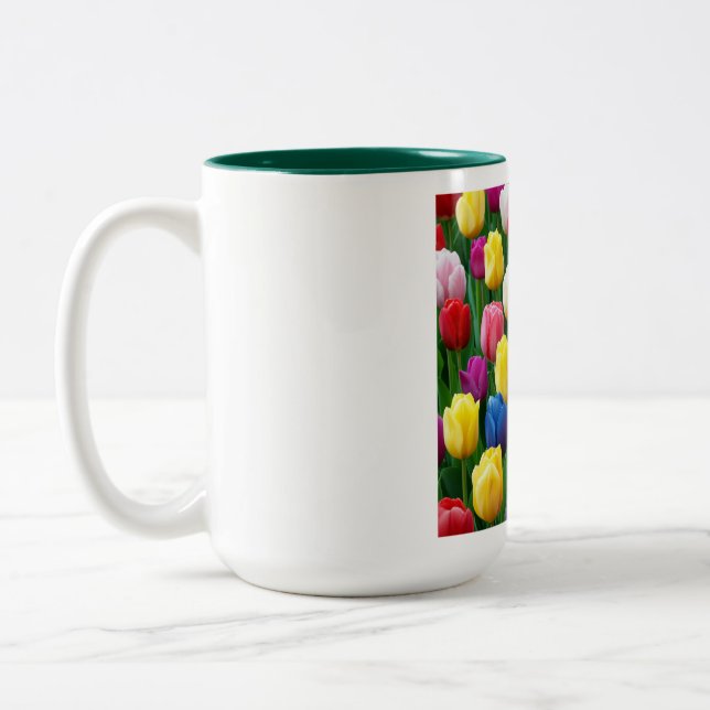 Café Em Dois Tons Caneca de Tulipas Imaculadas (Esquerda)