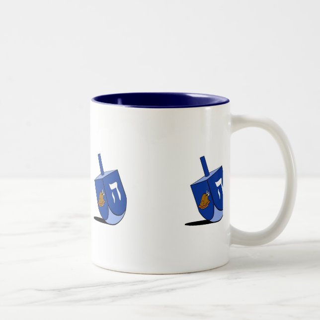 Café Em Dois Tons Caneca de Turquia Dreidel (Direita)