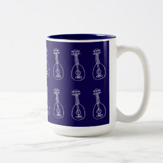 Café Em Dois Tons Caneca de Ukulele Azul Escuro
