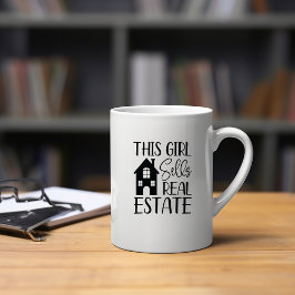 Café Em Dois Tons Caneca de Venda de Imóveis para Mulheres