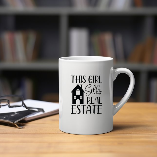 Café Em Dois Tons Caneca de Venda de Imóveis para Mulheres (Criador carregado)