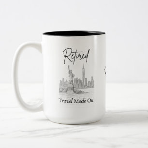 Café Em Dois Tons Caneca de Viagem para Aposentadoria Presente para
