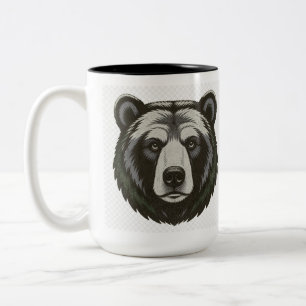 Café Em Dois Tons Caneca de Vida Selvagem de Urso Negro