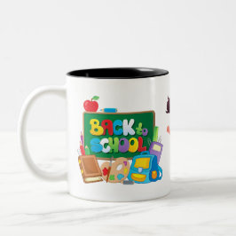 Café Em Dois Tons Caneca de Volta às Aulas
