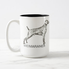 Café Em Dois Tons Caneca de Weimaraner