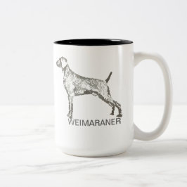 Café Em Dois Tons Caneca de Weimaraner