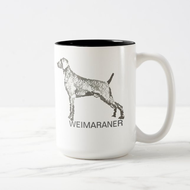 Café Em Dois Tons Caneca de Weimaraner (Direita)