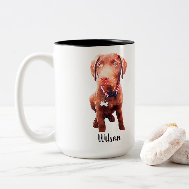 Café Em Dois Tons Caneca de Wilson para Kait (Com Donut)