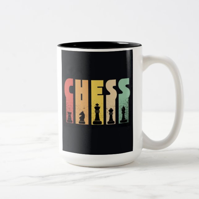 Café Em Dois Tons caneca de xadrez (Direita)