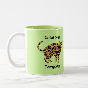 Café Em Dois Tons Caneca diária de Caturday
