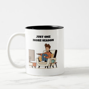 Café Em Dois Tons Caneca Divertida de Maratona de TV 'Só Mais Uma Te