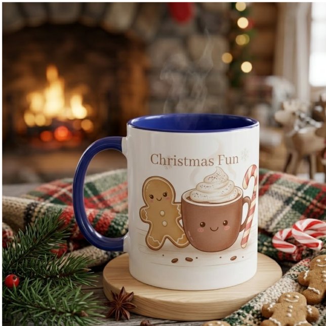 Café Em Dois Tons Caneca Divertida de Natal Merry Mist (Criador carregado)