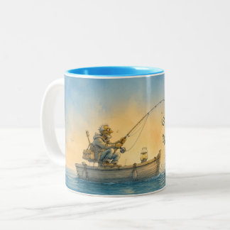 Café Em Dois Tons Caneca Divertida de Pesca - A Puxada É a Droga