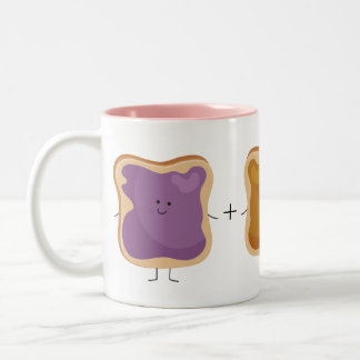 Café Em Dois Tons Caneca do amor da manteiga e da geléia de amendoim
