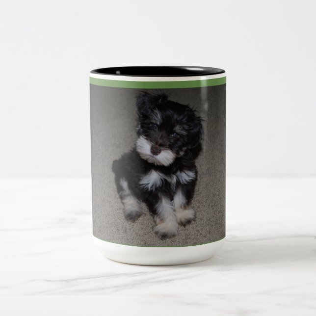 Café Em Dois Tons Caneca do amor de filhote de cachorro (Centro)