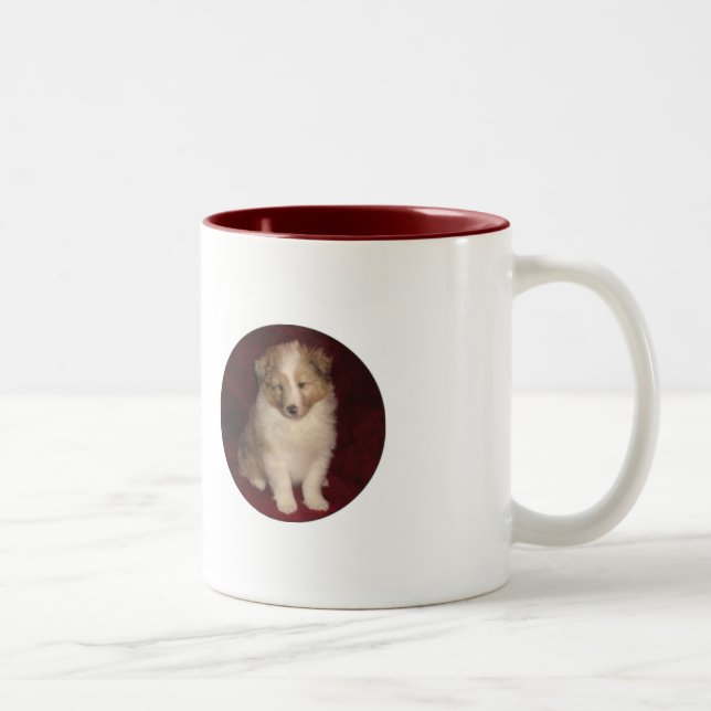 Café Em Dois Tons Caneca do amor de filhote de cachorro (Direita)