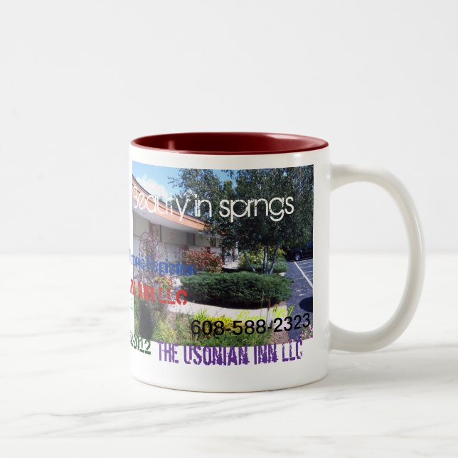 Café Em Dois Tons Caneca do aniversário da pensão de Usonian (Direita)