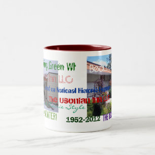 Café Em Dois Tons Caneca do aniversário da pensão de Usonian