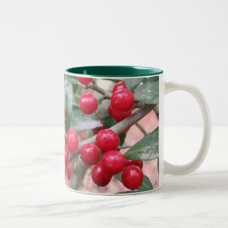 Café Em Dois Tons Caneca do azevinho de Yaupon