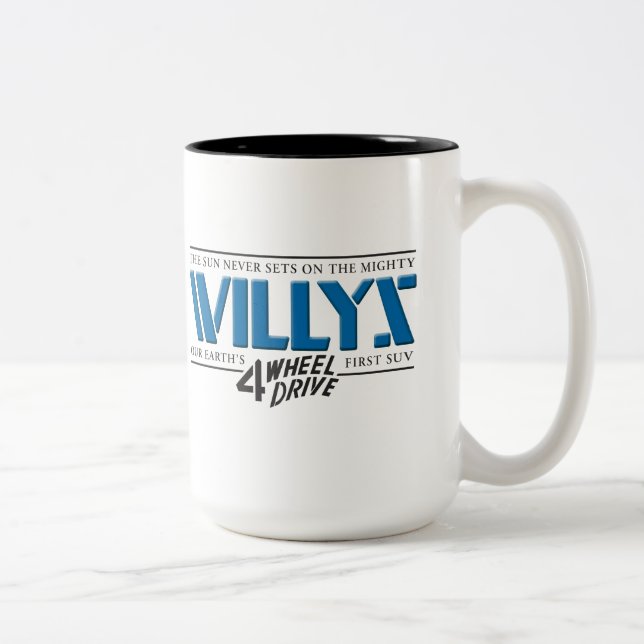 Café Em Dois Tons Caneca do azul de Willys 4WD (Direita)