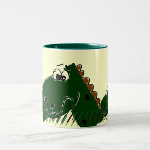 Café Em Dois Tons Caneca do bebendo de Derby Dinasour