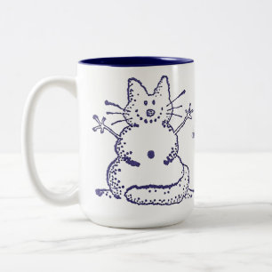 Café Em Dois Tons Caneca do boneco de neve de Snowcat