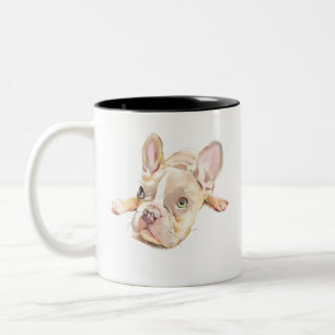 Café Em Dois Tons Caneca do Bulldog Francês, Presente de Mãe de Cach