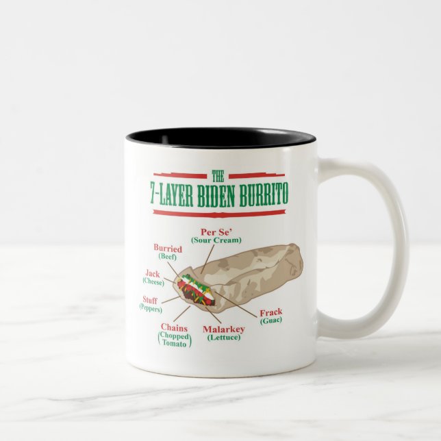 Café Em Dois Tons Caneca do Burrito de Biden na cor (Direita)