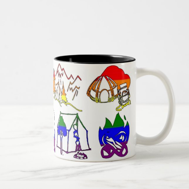 Café Em Dois Tons Caneca do campista do orgulho de GLBT (Direita)