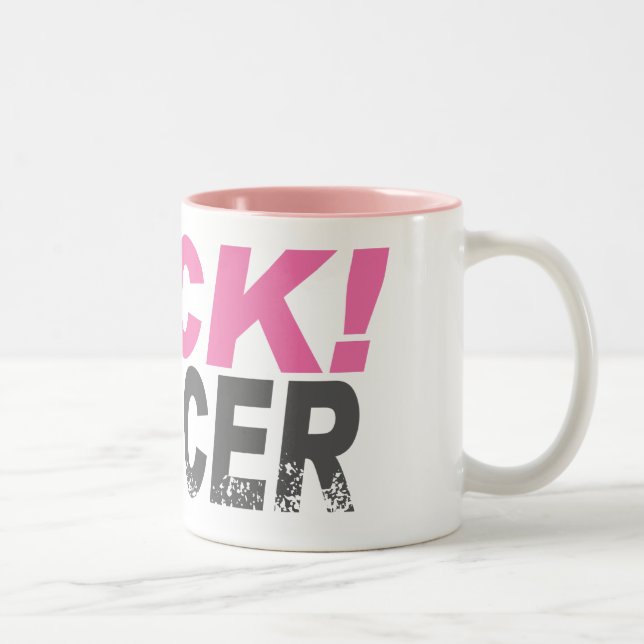 Café Em Dois Tons Caneca do cancer de F*uck (Direita)