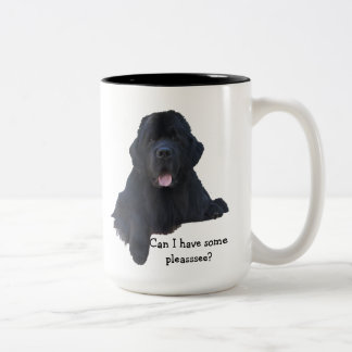 Café Em Dois Tons Caneca do cão de Terra Nova