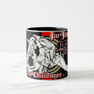Café Em Dois Tons Caneca do cinturão negro de Jiu-Jitsu