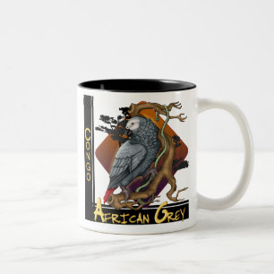 Café Em Dois Tons Caneca do cinza africano de Congo