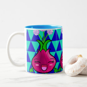 Café Em Dois Tons Caneca do copo da cebola vermelha de WQ Freddy