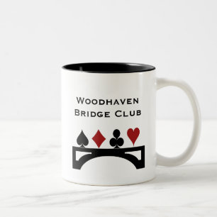 Café Em Dois Tons Caneca do costume do clube de ponte do contrato