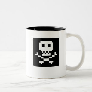 Café Em Dois Tons Caneca do crânio de Pixl