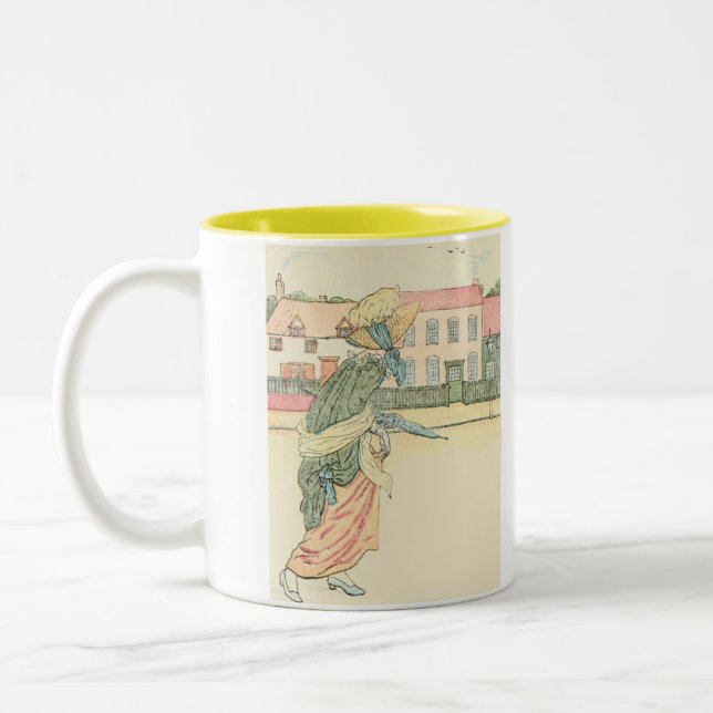 Café Em Dois Tons Caneca do Daffodil - de Daffy caneca da coisa (Esquerda)
