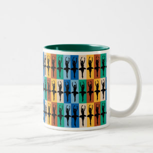 Café Em Dois Tons Caneca do dançarino de balé (verde)