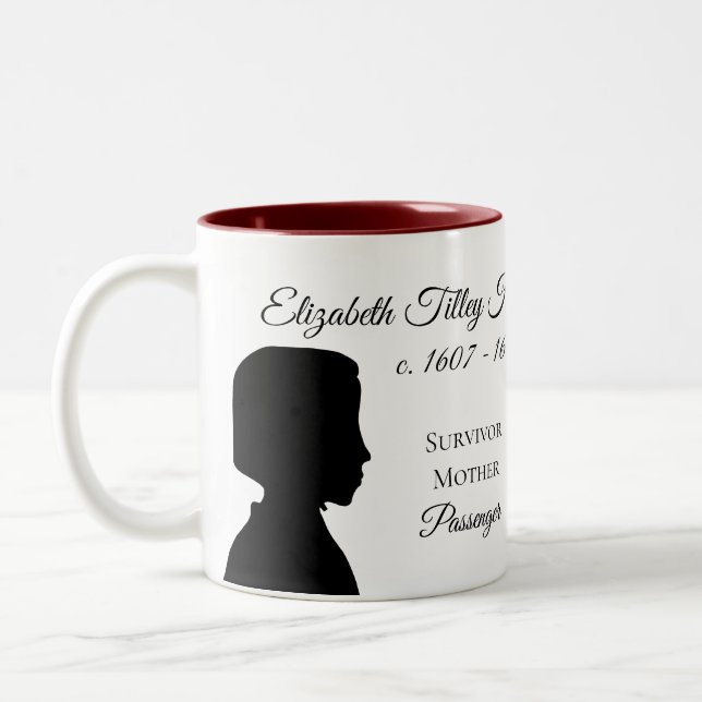 Café Em Dois Tons Caneca do descendente de Elizabeth Tilley Howland (Esquerda)