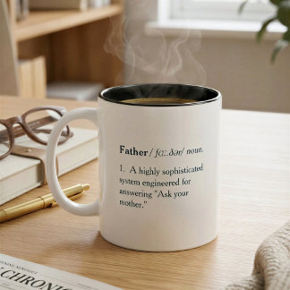 Café Em Dois Tons Caneca do Dia dos Pais com Definição de Pai Engraç