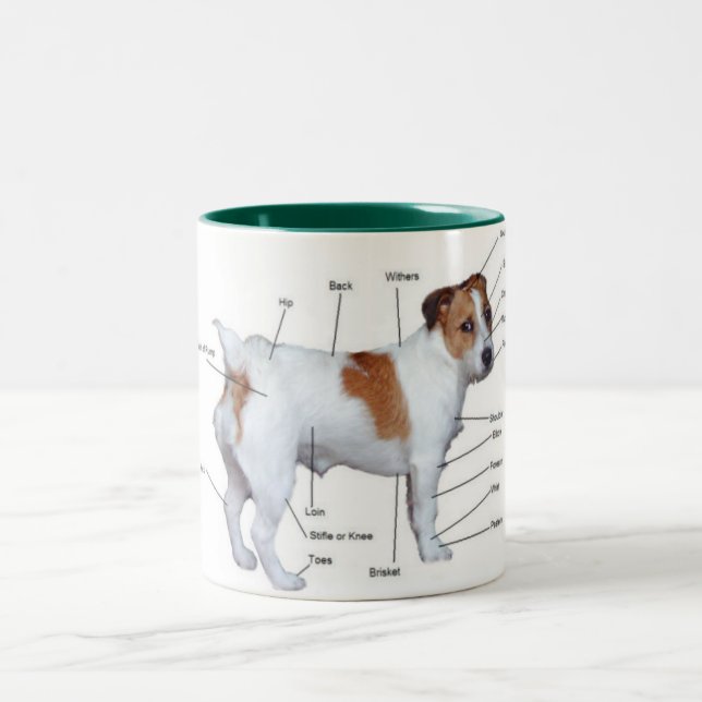 Café Em Dois Tons Caneca do diagrama de Jack Russel (Centro)