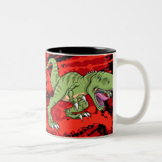 Café Em Dois Tons Caneca do dinossauro de Rex do tiranossauro