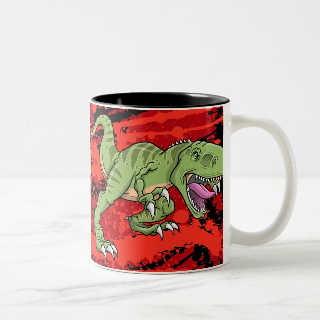 Café Em Dois Tons Caneca do dinossauro de Rex do tiranossauro (Direita)