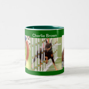 Café Em Dois Tons Caneca do Doberman de Charlie Brown